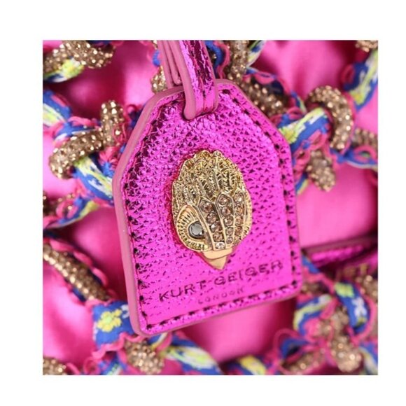 KURT KEIGER London Macrame crystal net mini bag + Dust bag Pink - Picture 5 of 10